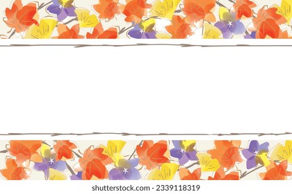 Autumn leaves and Japanese modern fashionable background illustration