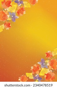 Autumn leaves and Japanese modern fashionable background illustration