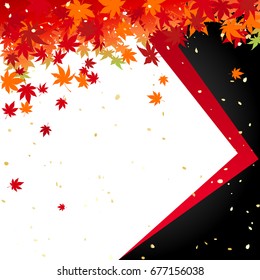 Autumn leaves and Japanese paper