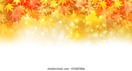 Autumn autumn leaves Japanese paper background