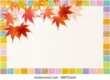 Autumn leaves autumn Japanese paper background