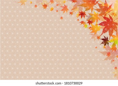 El otoño sale del fondo del patrón japonés del otoño