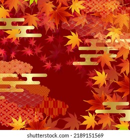 Autumn leaves autumn Japanese pattern background