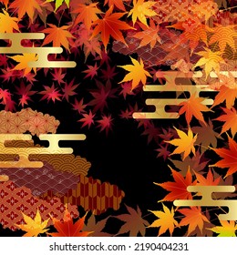 Autumn leaves autumn Japanese pattern background