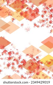 Autumn leaves Japanese Pattern Background