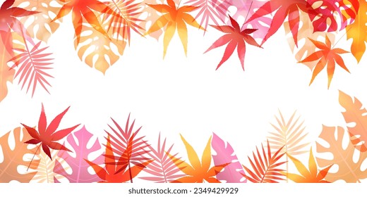 Autumn leaves Japanese Pattern Background