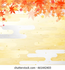 Autumn leaves Japanese Pattern background