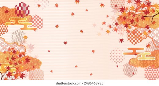 Autumn Leaves Japanese Pattern Autumn Patterns Background