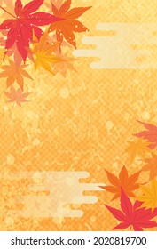 Autumn leaves Japanese style background
