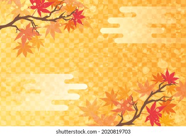 Autumn leaves Japanese style background
