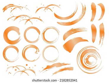 Autumn leaves Japanese style brush touch material set