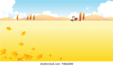 Hojas y paisajes otoñales