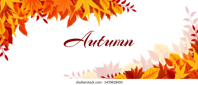Autumn leaves autumn landscape background can be used for poster, banner, flyer, invitation, website or greeting card. Vector illustration eps 10.