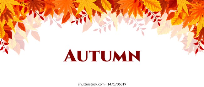 Autumn leaves autumn landscape background can be used for poster, banner, flyer, invitation, website or greeting card. Vector illustration eps 10.