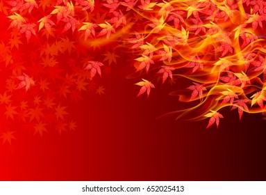 Autumn leaves landscape orange background