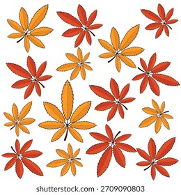 Hojas de otoño. hoja de otoño. hojas de otoño ilustración de dibujos animados de fondo