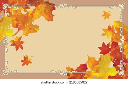 Autumn leaves leaf beautiful decorative ruled autumn background illustration