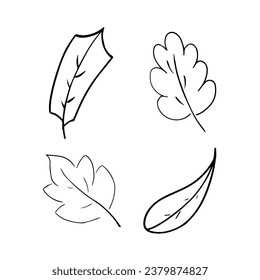 AUTUMN LEAVES LEAF FOLIAGE FIGURE LINE VECTOR ICON PATTERN