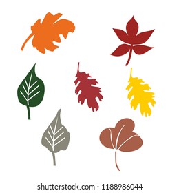 autumn leaves leaf set vector sign icon design element template isolated on white