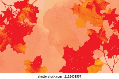 Autumn leaves leaf autumn watercolor background illustration
