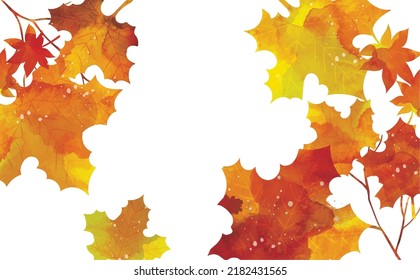 Autumn leaves leaf autumn watercolor background illustration