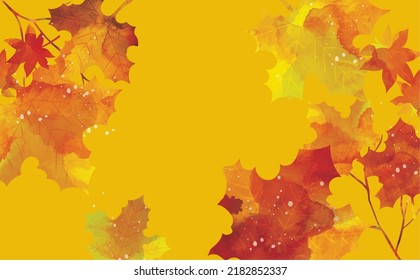 Autumn leaves leaf autumn watercolor background illustration