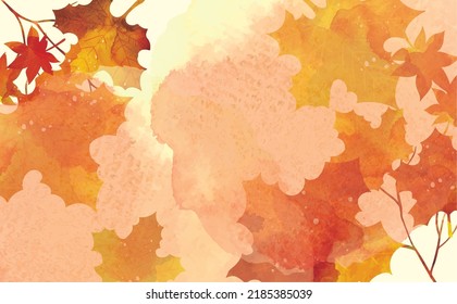 Autumn leaves leaf autumn watercolor background illustration