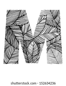 Autumn leaves letter M