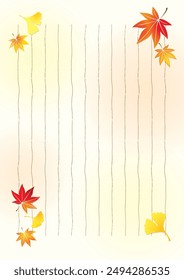 Autumn leaves, letter paper, autumn, greetings, leaves, plants, stationery