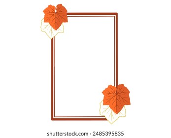 Autumn Leaves Line Art Frame Background