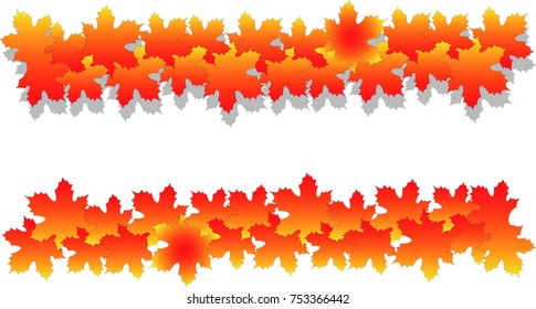 Autumn leaves line pattern 
