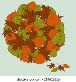 Autumn leaves of maple, ash, birch. abstract
