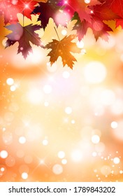 El otoño deja el fondo del otoño con arce