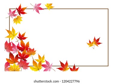 Autumn leaves maple background and flame