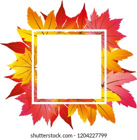 Autumn leaves maple background and flame