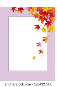 Autumn leaves maple background and flame