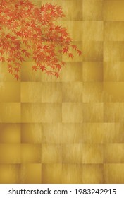 Autumn leaves maple Japanese paper background 