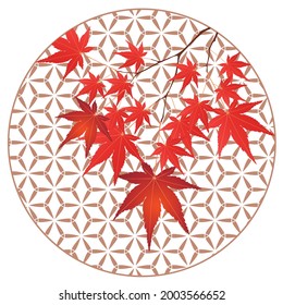 El otoño deja un icono del patrón japonés de arce 