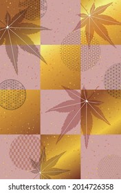 El otoño deja fondo de patrón japonés de arce 