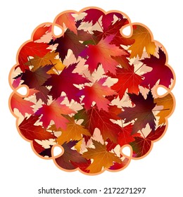 Autumn leaves maple Japanese pattern icon