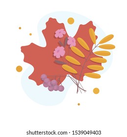 Autumn leaves maple leaf background . Flat illustration 