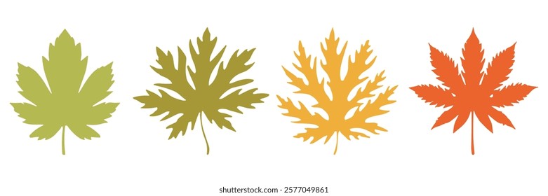 autumn leaves. maple leaf. oak leaf vector