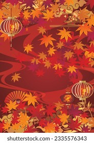 Autumn leaves maple nature plant background
