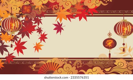 Autumn leaves maple nature plant background
