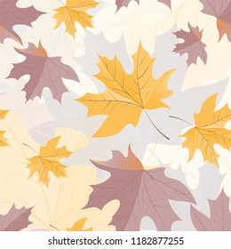 Autumn leaves. Maple. Pattern, vector background.Design for wallpaper, fabric.