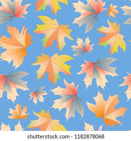 Autumn leaves. Maple. Pattern, vector background.Design for wallpaper, fabric.
