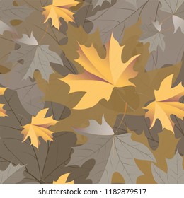 Autumn leaves. Maple. Pattern, vector background.Design for wallpaper, fabric.