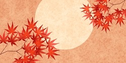 Autumn Leaves Maple Tree Moon Background