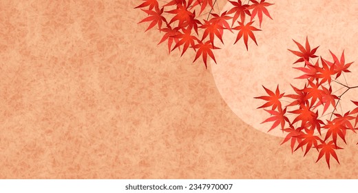 Autumn Leaves Maple Tree Moon Background