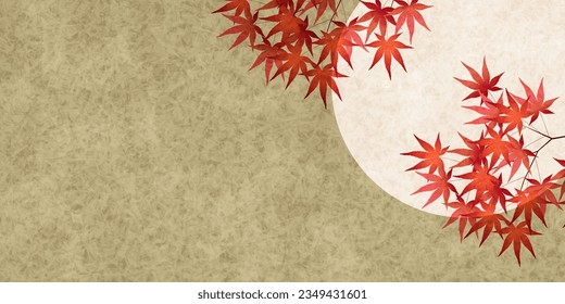 Autumn Leaves Maple Tree Moon Background